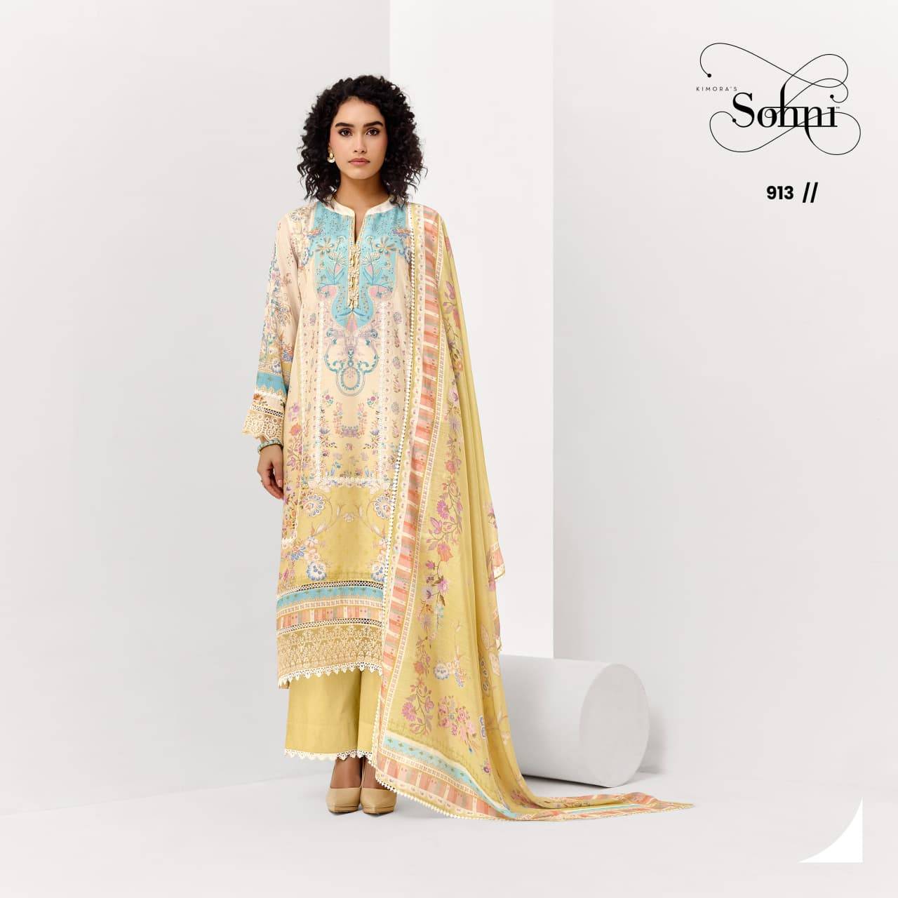 Sohani Beauty Vol 84 By Kimora suit 911 To 914 Series Stylish Beautiful Colourful Muslin Dresses At Wholesale Price